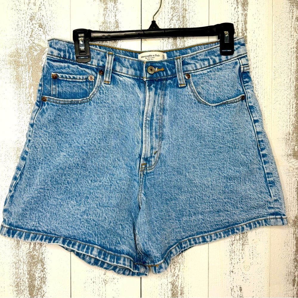 Abercrombie & Fitch High-Waist Light Blue Denim Shorts - Picture 1 of 10